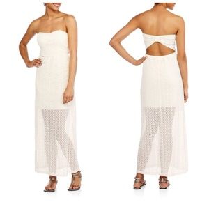 Elegant Strapless White Dress